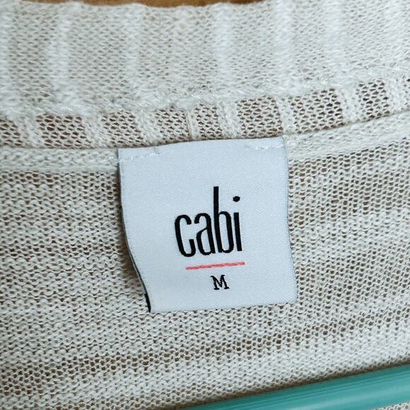 CABI Vineyard Striped Duster Long Open Lightweight Sweater M Coastal Beachy 5018 - Picture 3 of 4